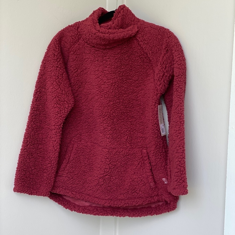 NWT High Neck Teddy Fleece maroon cuddly XL - Picture 9 of 11